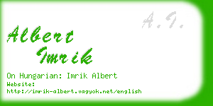 albert imrik business card